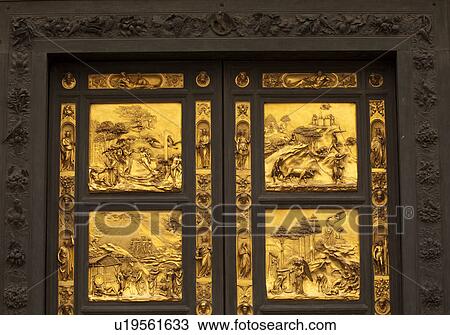 Gates Of Paradise East Doors By Lorenzo Ghiberti Florence Baptistery Or Battistero Di San Giovanni Baptistery Of St John Florence Italy Stock