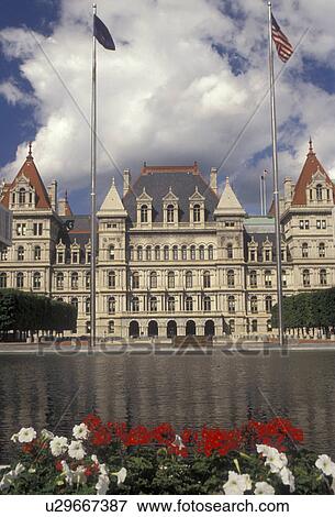 Albany, State Capitol, State House, New York, Red and white flowers along the pond in front of The State Capitol Building in Albany the capital city in the state of New York. View Large Photo Image Stock Photo - Albany, State Capitol, State House, New York, Red and white flowers along the pond in front of The State Capitol Building in Albany the capital city in the state of New York. . Fotosearch