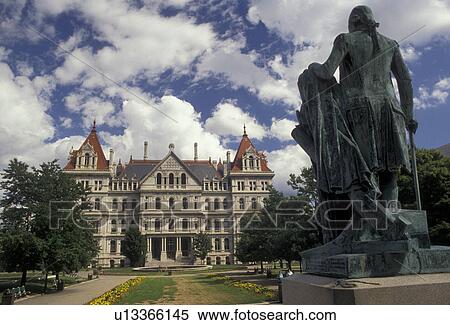Albany, State Capitol, State House, New York, Statue in front of the State Capitol Building in Albany the capital city in the state of New York. View Large Photo Image Stock Photography - Albany, State Capitol, State House, New York, Statue in front of the State Capitol Building in Albany the capital city in the state of New York. . Fotosearch
