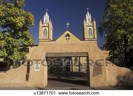 Albuquerque, church, Old Town, New Mexico, The 1706 San Felipe De Neri Church of Victorian and adobe architecture in downtown Albuquerque in the state of New Mexico. View Large Photo Image Stock Image - Albuquerque, church, Old Town, New Mexico, The 1706 San Felipe De Neri Church of Victorian and adobe architecture in downtown Albuquerque in the state of New Mexico.. Fotosearch