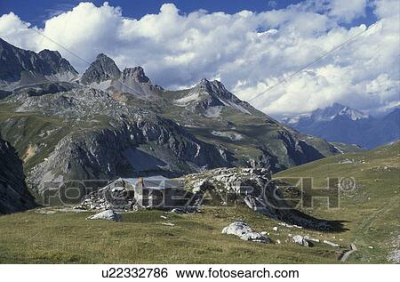Alps, France, Europe, Scenic view of an alpine chalet in Col de la Vallee Eroite in Savoie along the GR5 trail. View Large Photo Image Stock Photograph - Alps, France, Europe, Scenic view of an alpine chalet in Col de la Vallee Eroite in Savoie along the GR5 trail.. Fotosearch