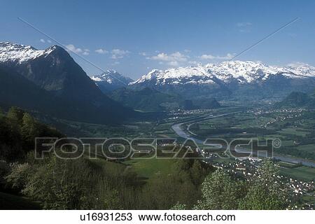 Alps, Liechtenstein, Europe, Scenic view of the snow-capped Alps, The ...