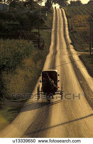 amish, buggy, Amish country, Lancaster County, Pennsylvania, road, Pennsylvania Dutch Country, An Amish horse and buggy trot up the long straight shiny black country road in Lancaster in the state of Pennsylvania. View Large Photo Image Stock Image - amish, buggy, Amish country, Lancaster County, Pennsylvania, road, Pennsylvania Dutch Country, An Amish horse and buggy trot up the long straight shiny black country road in Lancaster in the state of Pennsylvania. . Fotosearch