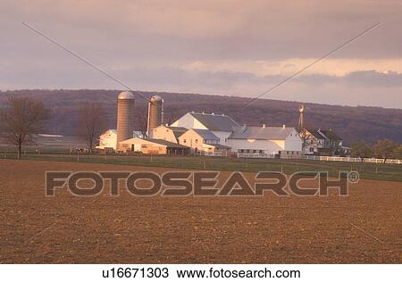 Amish, Pennsylvania, Lancaster County, Freshly plowed fields in early evenig light on scenic Amish farmland in picturesque Pennsylvania Dutch Country. View Large Photo Image Stock Image - Amish, Pennsylvania, Lancaster County, Freshly plowed fields in early evenig light on scenic Amish farmland in picturesque Pennsylvania Dutch Country.. Fotosearch