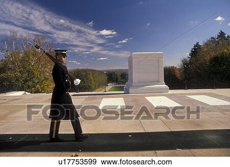 Arlington, Virginia, National Cemetery, Sentry guarding the Tomb of the Unknowns at Arlington National Cemetery. View Large Photo Image Stock Photo - Arlington, Virginia, National Cemetery, Sentry guarding the Tomb of the Unknowns at Arlington National Cemetery.. Fotosearch
