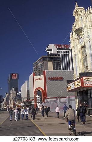 Stock Image -  Atlantic City, New Jersey, Casinos and hotels along the Boardwalk in Atlantic City in the state of New Jersey . Fotosearch