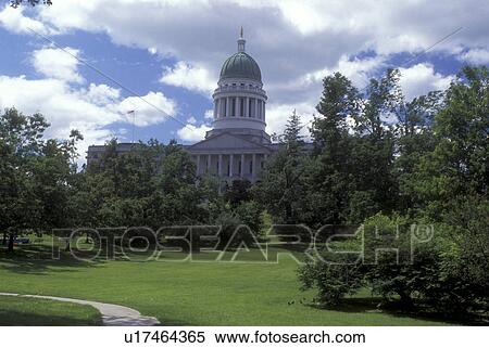 Stock Photography -  Augusta, Maine, State House in Augusta . Fotosearch