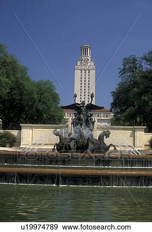Austin, university, campus, University of Texas-Austin, Texas, The Littlefield Memorial Fountain with the 307 foot tower of the Main Building behind it on the campus of the University of Texas in Austin. View Large Photo Image Stock Photo - Austin, university, campus, University of Texas-Austin, Texas, The Littlefield Memorial Fountain with the 307 foot tower of the Main Building behind it on the campus of the University of Texas in Austin.. Fotosearch