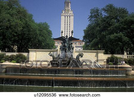 Austin, university, campus, University of Texas-Austin, Texas, The Littlefield Fountain with the 307 foot tower of the Main Building behind it on the campus of the University of Texas in Austin. View Large Photo Image Stock Photograph - Austin, university, campus, University of Texas-Austin, Texas, The Littlefield Fountain with the 307 foot tower of the Main Building behind it on the campus of the University of Texas in Austin.. Fotosearch