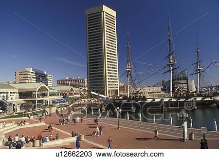 Baltimore, harbor, skyline, Maryland, Scenic view of Baltimore's Inner Harbor and the World Trade Center from Harborplace. View Large Photo Image Stock Image - Baltimore, harbor, skyline, Maryland, Scenic view of Baltimore's Inner Harbor and the World Trade Center from Harborplace.. Fotosearch