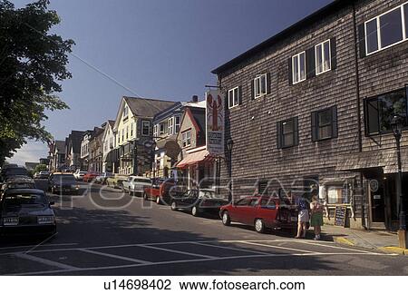 Bar Harbor, Maine, Atlantic Ocean, Shops along Main Street in the scenic seaside town of Bar Harbor on Mount Desert Island in the state of Maine. View Large Photo Image Stock Image -  Bar Harbor, Maine, Atlantic Ocean, Shops along Main Street in the scenic seaside town of Bar Harbor on Mount Desert Island in the state of Maine.. Fotosearch