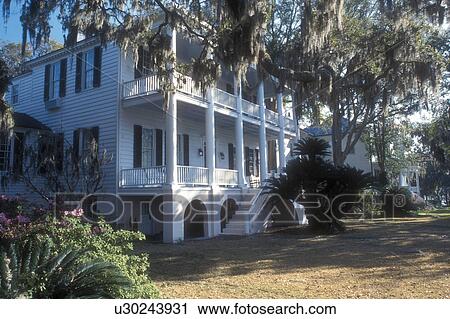 Beaufort, South Carolina, antebellum, Historic house on Bay Street in Beaufort, South Carolina. View Large Photo Image Stock Image - Beaufort, South Carolina, antebellum, Historic house on Bay Street in Beaufort, South Carolina.. Fotosearch