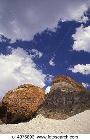 Big Bend National Park, Texas, Rock formation with Cerro Castellan in the background at Big Bend National Park,  View Large Photo Image Stock Image -  Big Bend National Park, Texas, Rock formation with Cerro Castellan in the background at Big Bend National Park, . Fotosearch