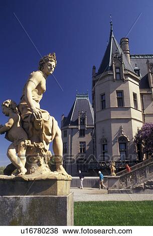 Biltmore House, Asheville, Biltmore, chateau, Biltmore Estate, North Carolina, A statue on the grounds of The Biltmore House a French Renaissance-style chateau at the Biltmore Estate in Asheville in the state of North Carolina. View Large Photo Image Stock Photo - Biltmore House, Asheville, Biltmore, chateau, Biltmore Estate, North Carolina, A statue on the grounds of The Biltmore House a French Renaissance-style chateau at the Biltmore Estate in Asheville in the state of North Carolina.. Fotosearch