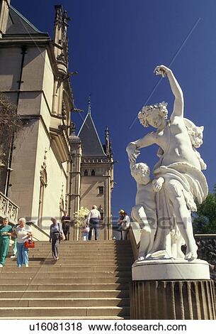 Stock Photo -  Biltmore House, chateau, Biltmore, Asheville, Biltmore Estate, North Carolina, A statue on the grounds of The Biltmore House a French Renaissance-style chateau at the Biltmore Estate in Asheville in the state of North Carolina.. Fotosearch