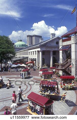 Boston, Massachusetts, Street vendors at The Quincy Market in downtown Boston View Large Photo Image Stock Photo - Boston, Massachusetts, Street vendors at The Quincy Market in downtown Boston . Fotosearch