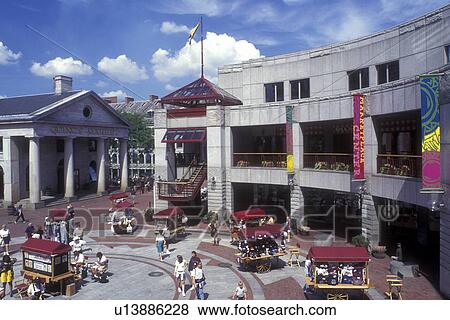 Boston, Massachusetts, Street vendors at The Quincy Market in downtown Boston View Large Photo Image Stock Photo - Boston, Massachusetts, Street vendors at The Quincy Market in downtown Boston . Fotosearch