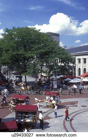 Boston, Massachusetts, Street vendors at The Quincy Market in downtown Boston View Large Photo Image Stock Photo - Boston, Massachusetts, Street vendors at The Quincy Market in downtown Boston . Fotosearch