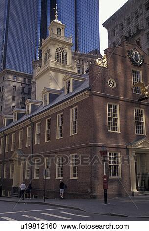 Stock Image -  Boston, Old State House, statehouse, Massachusetts, The Old State House in downtown Boston in the state of Massachusetts. . Fotosearch