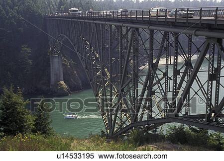 bridge, San Juan Island, Washington, Deception Pass State Park, Whidbey Island, Deception Pass Bridge crosses from the mainland to Whidbey Island in the state of Washington. View Large Photo Image Stock Photography - bridge, San Juan Island, Washington, Deception Pass State Park, Whidbey Island, Deception Pass Bridge crosses from the mainland to Whidbey Island in the state of Washington. . Fotosearch