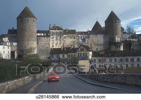 Burgundy, France, Semur-en-Auxois, Europe, A scenic view of the fortified town of Semur-en-Auxois in Burgundy, France. View Large Photo Image Stock Photograph - Burgundy, France, Semur-en-Auxois, Europe, A scenic view of the fortified town of Semur-en-Auxois in Burgundy, France.. Fotosearch