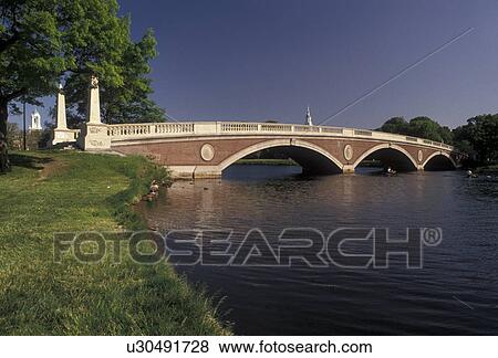 Cambridge, Boston, bridge, Charles River, Massachusetts, Weeks Memorial Bridge (a foot bridge) crosses over the Charles River in Cambridge in the state of Massachusetts. View Large Photo Image Stock Photo - Cambridge, Boston, bridge, Charles River, Massachusetts, Weeks Memorial Bridge (a foot bridge) crosses over the Charles River in Cambridge in the state of Massachusetts. . Fotosearch