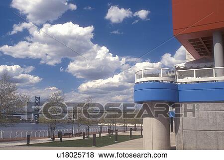Stock Photo -  Camden, New Jersey, aquarium, Thomas H. Kean New Jersey State Aquarium at Camden on the Delaware River in early spring, New Jersey. . Fotosearch