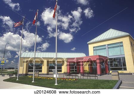 Canada, Manitoba, Manitoba Welcome Center in Letellier (visitor center) View Large Photo Image Stock Photo - Canada, Manitoba, Manitoba Welcome Center in Letellier (visitor center) . Fotosearch