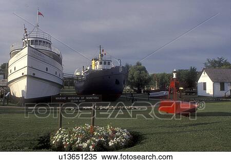 Stock Photography -  Canada, Manitoba, Selkirk, Boats are exhibited at the Maritime Museum of Manitoba in Selkirk.. Fotosearch