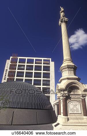 Canada, Manitoba, Winnipeg, A tall monument stands in front of the Manitoba Museum of Man and Nature in Winnipeg. View Large Photo Image Stock Photograph - Canada, Manitoba, Winnipeg, A tall monument stands in front of the Manitoba Museum of Man and Nature in Winnipeg.. Fotosearch