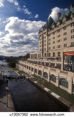 Stock Image -  Canada, Ontario, Ottawa, Canadian Museum of Photography along Ottawa Locks of the Rideau Canal in Ottawa.. Fotosearch