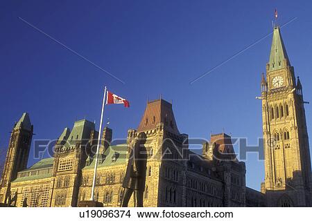 Picture -  Canada, Ontario, Ottawa, Parliament Buildings on Parliament Hill in Ottawa.. Fotosearch