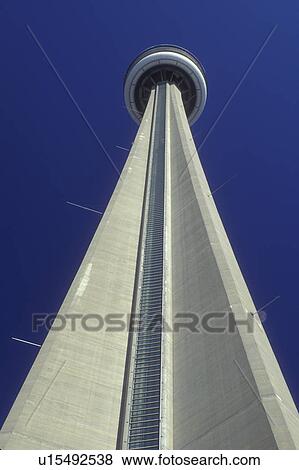 Canada, Ontario, Toronto, Looking up the tallest free-standing structure in the world, the CN Tower, in Toronto. View Large Photo Image Stock Photo - Canada, Ontario, Toronto, Looking up the tallest free-standing structure in the world, the CN Tower, in Toronto. . Fotosearch