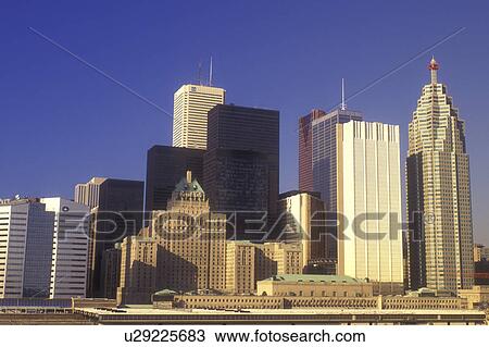 Canada, Ontario, Toronto, Skyline of downtown Toronto. View Large Photo Image Stock Image - Canada, Ontario, Toronto, Skyline of downtown Toronto. . Fotosearch