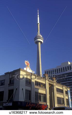 Canada, Ontario, Toronto, Wayne Gretsky's Restaurant and CN Tower in Toronto. View Large Photo Image Stock Photo - Canada, Ontario, Toronto, Wayne Gretsky's Restaurant and CN Tower in Toronto. . Fotosearch