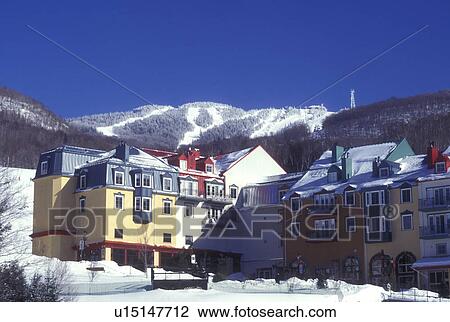 Canada, Quebec, Mont Tremblant and Tremblant Ski Resort in the winter View Large Photo Image Stock Image - Canada, Quebec, Mont Tremblant and Tremblant Ski Resort in the winter . Fotosearch