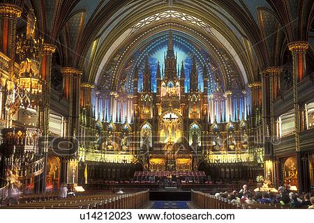Canada, Quebec, Montreal, cathedral, The magnificent sanctuary of the Basilica of Notre Dame in Vieux Montreal. View Large Photo Image Stock Image - Canada, Quebec, Montreal, cathedral, The magnificent sanctuary of the Basilica of Notre Dame in Vieux Montreal.. Fotosearch