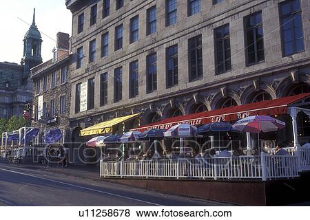 Canada, Quebec, Montreal, Outdoor cafes and shops along Place jacques-Cartier in Vieux Montreal. View Large Photo Image Stock Photo - Canada, Quebec, Montreal, Outdoor cafes and shops along Place jacques-Cartier in Vieux Montreal.. Fotosearch