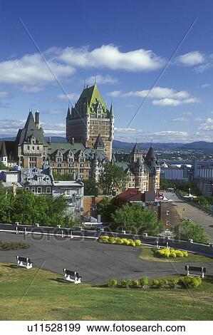 Stock Photo -  Canada, Quebec, Quebec City, Scenic view of the Chateau Frontenac in Old Quebec City.. Fotosearch