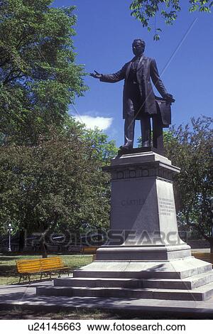 Stock Image -  Canada, Quebec, Quebec City, Sir George-Etienne Cartier Monument in Old Quebec City.. Fotosearch