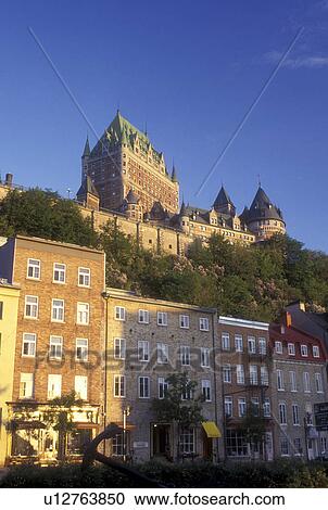 Canada, Quebec, Quebec City, View of Chateau Frontenac from the Quartier du Petit-Champlain in Quebec City. View Large Photo Image Stock Image - Canada, Quebec, Quebec City, View of Chateau Frontenac from the Quartier du Petit-Champlain in Quebec City.. Fotosearch