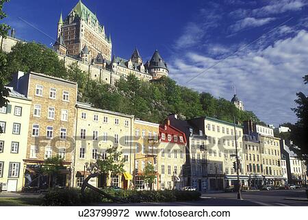 Canada, Quebec, Quebec City, View of Chateau Frontenac from the Quartier du Petit-Champlain in Quebec City. View Large Photo Image Stock Image - Canada, Quebec, Quebec City, View of Chateau Frontenac from the Quartier du Petit-Champlain in Quebec City.. Fotosearch