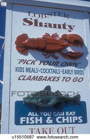 Cape Cod, lobster, Massachusetts, Lobster Shanty Restaurant sign in Eastham, Massachusetts. View Large Photo Image Stock Photo - Cape Cod, lobster, Massachusetts, Lobster Shanty Restaurant sign in Eastham, Massachusetts. . Fotosearch