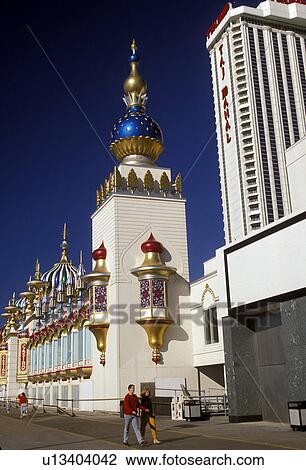 Stock Image -  casino, Atlantic City, New Jersey, hotel, Trump Taj Mahal Casino and Resort on the Boardwalk in Atlantic City in the state of New Jersey.. Fotosearch