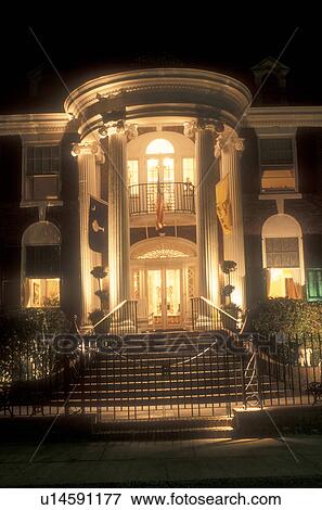 Charleston, South Carolina, mansion, Historic brick house in Charleston, South Carolina in the evening. View Large Photo Image Stock Photo - Charleston, South Carolina, mansion, Historic brick house in Charleston, South Carolina in the evening.. Fotosearch