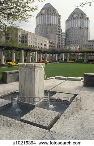 Picture -  Cincinnati, Ohio, View of Proctor Gamble Buildings in downtown Cincinnati from Fountain Square in the state of Ohio., . Fotosearch