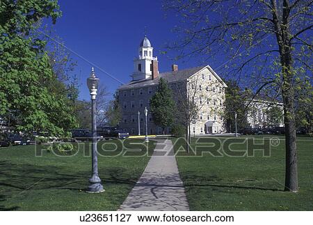 Stock Photo -  college, Vermont, Middlebury, VT, The campus of Middlebury College in Middlebury in the early spring. . Fotosearch