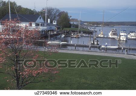 Connecticut, Boats docked at a marina on the Connecticut River in Essex, Connecticut in the spring View Large Photo Image Stock Photograph - Connecticut, Boats docked at a marina on the Connecticut River in Essex, Connecticut in the spring . Fotosearch
