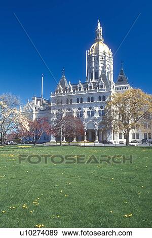 Connecticut, Hartford, State Capitol, State House, The State Capitol of Hartford, Connecticut in the spring. View Large Photo Image Stock Photo - Connecticut, Hartford, State Capitol, State House, The State Capitol of Hartford, Connecticut in the spring.. Fotosearch