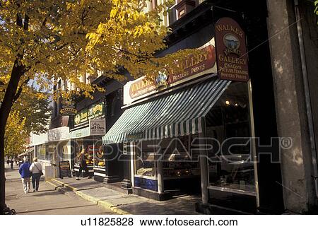 Stock Photo -  Cooperstown, New York, Downtown Cooperstown in the autumn in the state of New York . Fotosearch